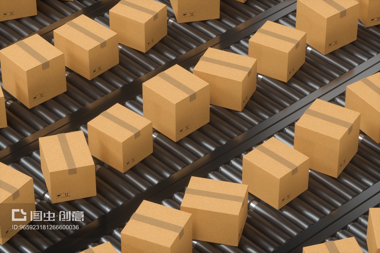 現(xiàn)代物流之脈 傳送帶與紙箱的3D渲染藝術(shù)